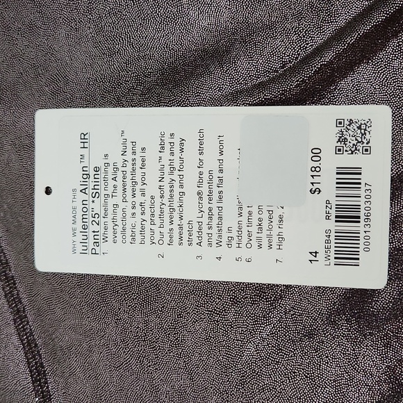 Lululemon Align HR Pant Metallic Leggings 14 - Picture 2 of 7